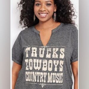 Maurice’s Graphic T-Shirt “Trucks, Cowboys, Country Music”. Size 1X